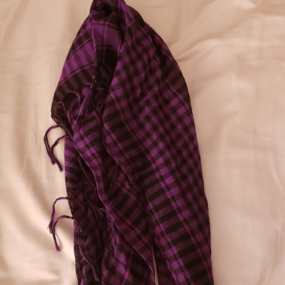 Purple and black wrap scarf